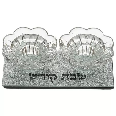 פמוטי זכוכית עם נצנצים