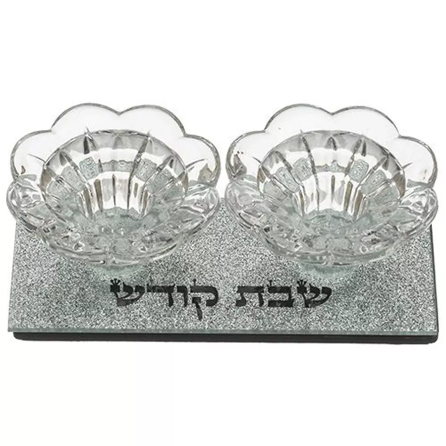 פמוטי זכוכית עם נצנצים