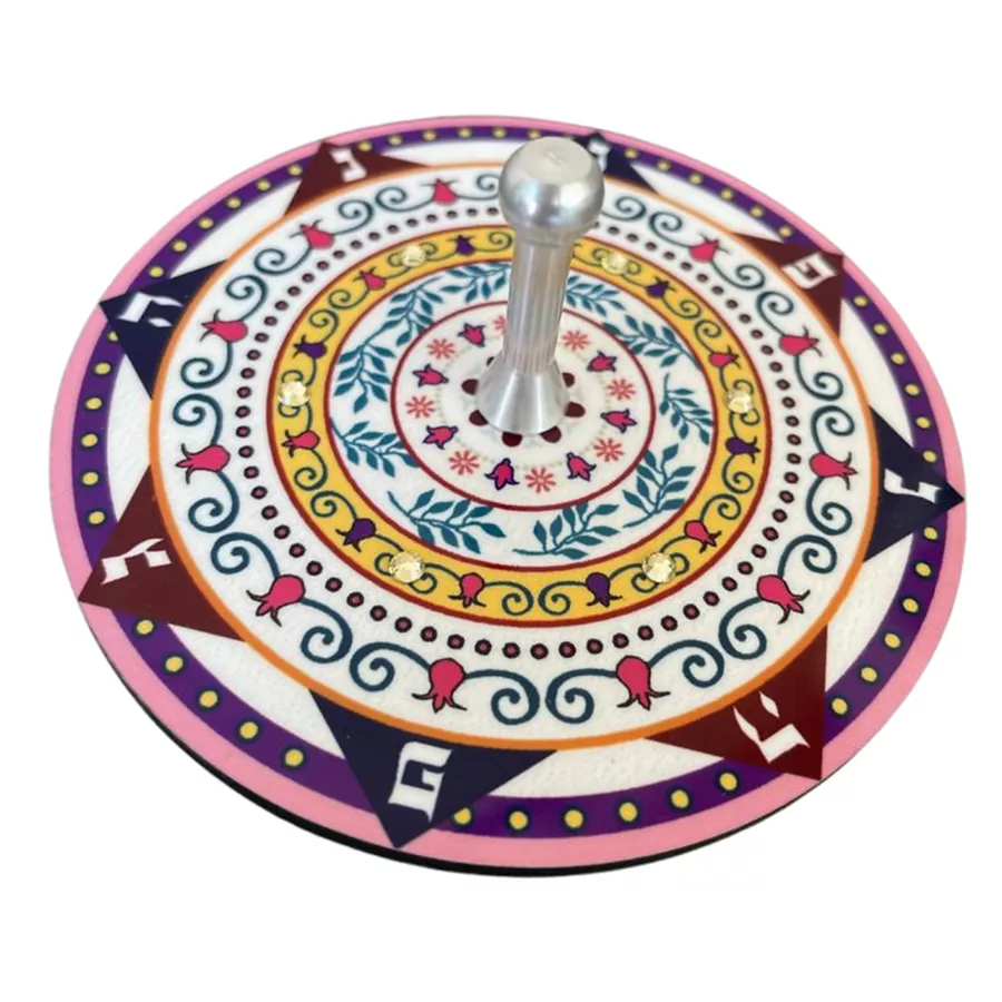 סביבון אומנותי צבעוני גדול