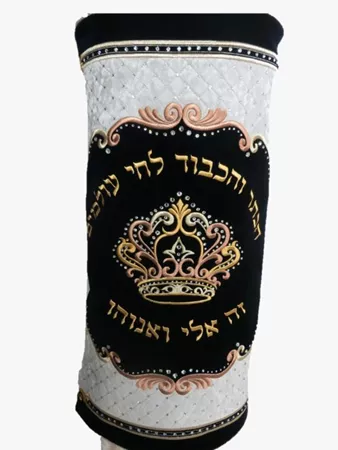 מעיל לספר תורה עם רקמת כתר