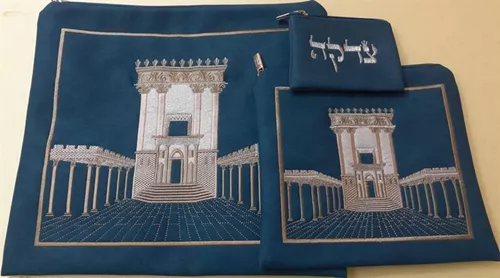 סט כיסויים לטלית ותפילין "בית המקדש"