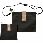 תיק טלית תפילין קלאסי שחור עם רצועה תפורה